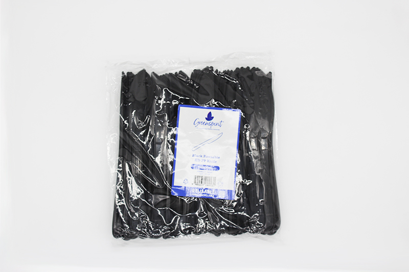 Greenspirit Plastic Knives Black 20 x 50 pieces