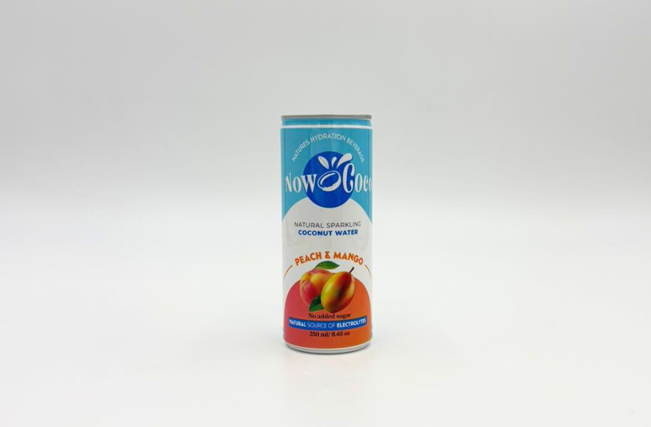 Now Coco Sparkling Coconut Water Peach & Mango 12 x 250ml