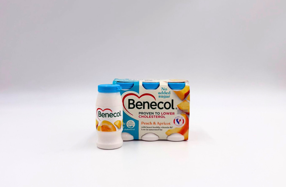 Benecol No Added Sugar Peach & Apricot Yogurt Drink 6 X 67.5g