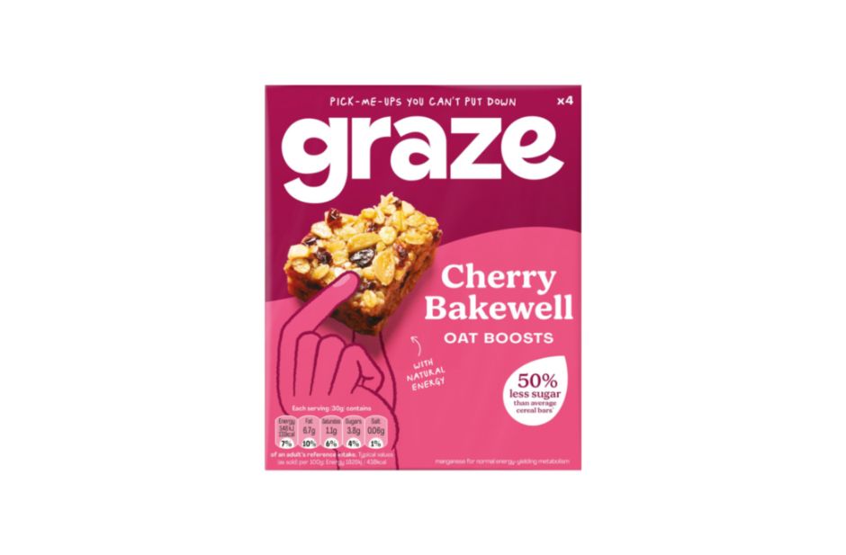 Graze Cherry Bakewell Oat Boosts Bites 4 Pack
