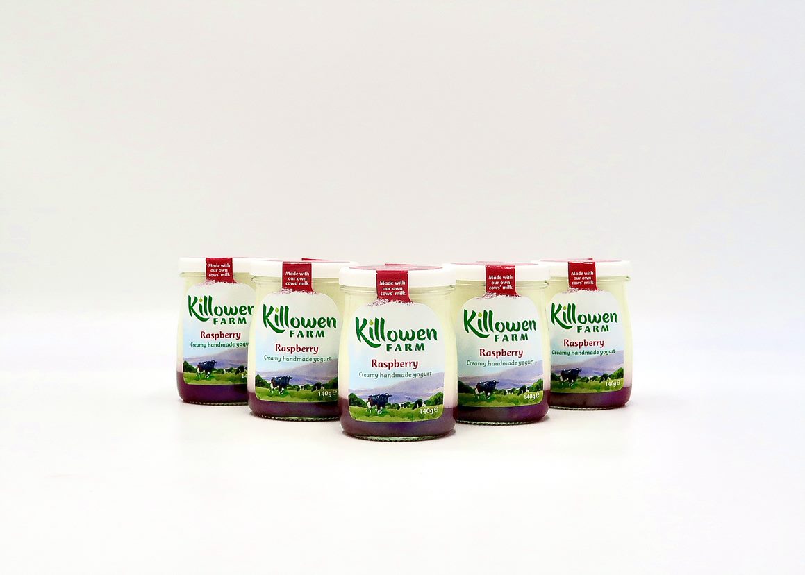 Killowen Yogurt Glass Jar Raspberry  12 x 140g