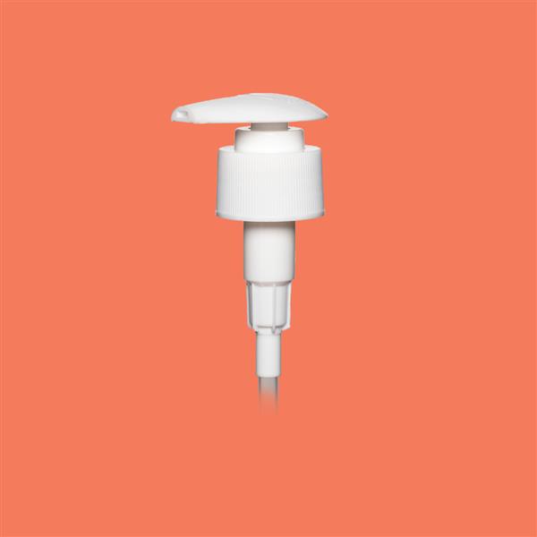 Lotion Pump 28mm 410 Wide Head Ribbed White