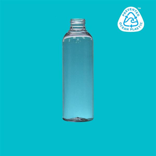 Bottle 200ml Tall Boston PET Clear 24mm 30% PCR