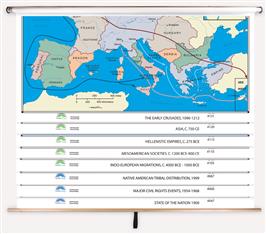 World History Map Spring Roller Set for classroom and school
